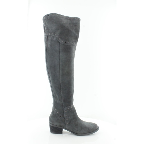 Vince Camuto Shoes - Vince Camuto Bestan Grey Suede Over The Knee Riding Boots